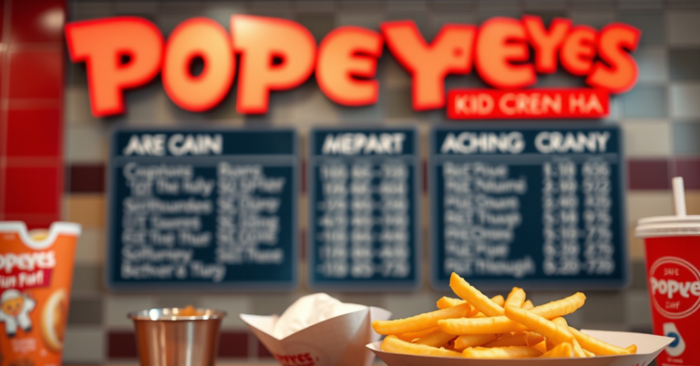 Popeyes Kids Menu With Prices For 2026